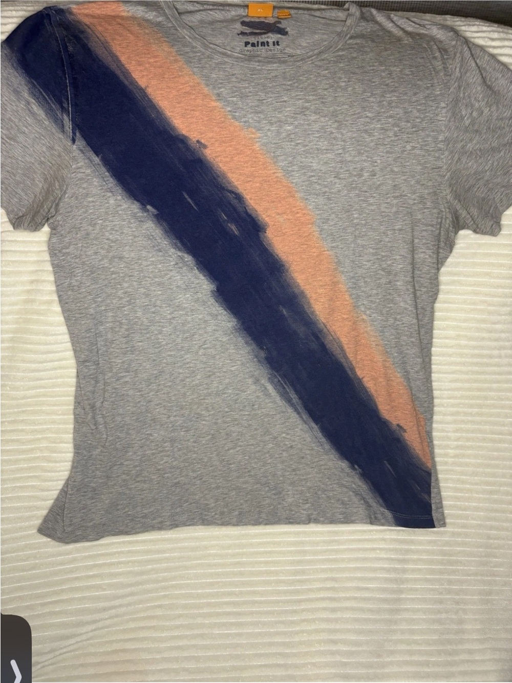 Hugo Boss Orange Pima Cotton Graphic T-Shirt Gray XL Designer Tee